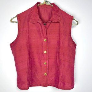 Terracotta Silk Sleeveless Blouse